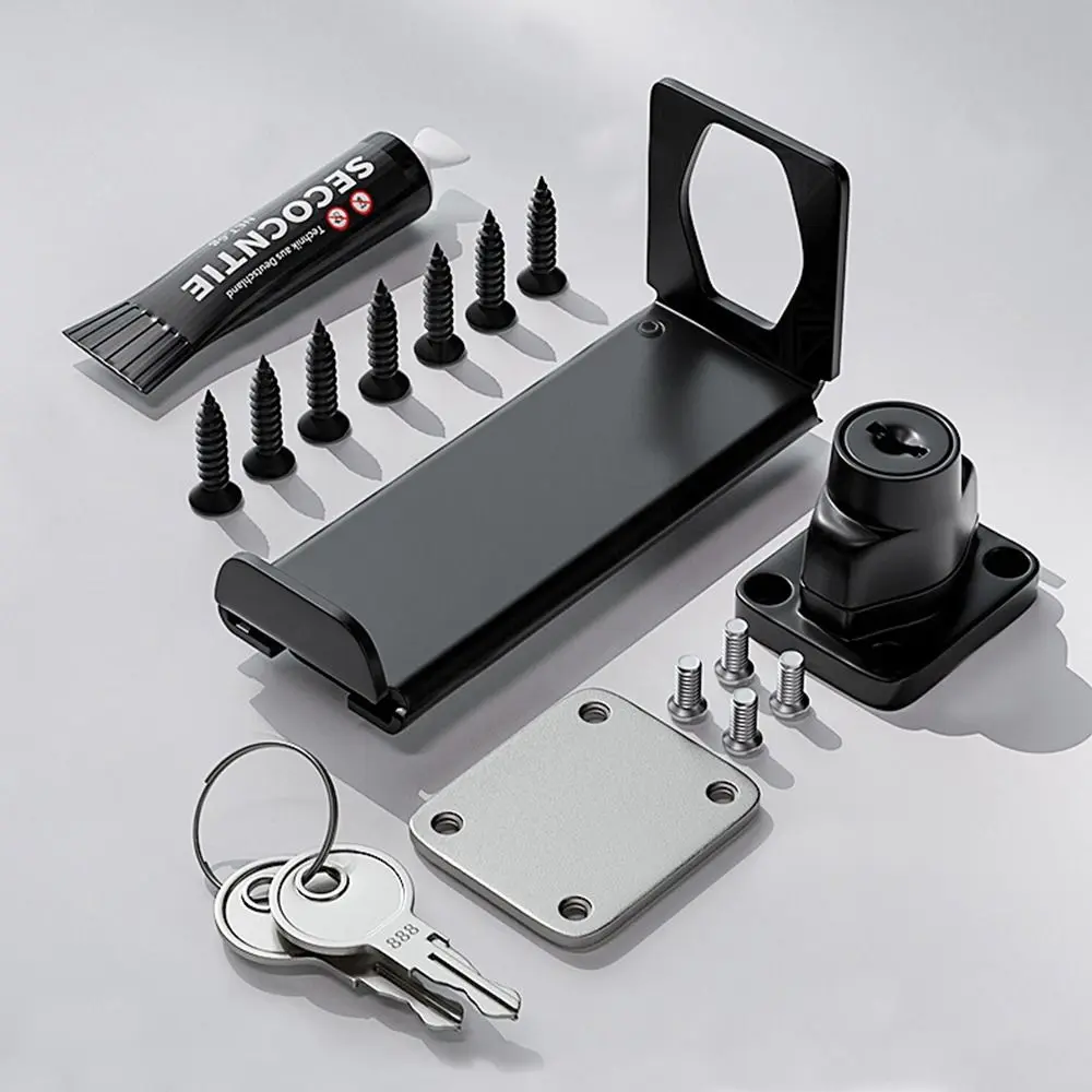 New Stainless Steel Door Clasp Lock 90 Degree Anti-theft Door Latch Burglar-proof Right Angle Padlock Hasp Household