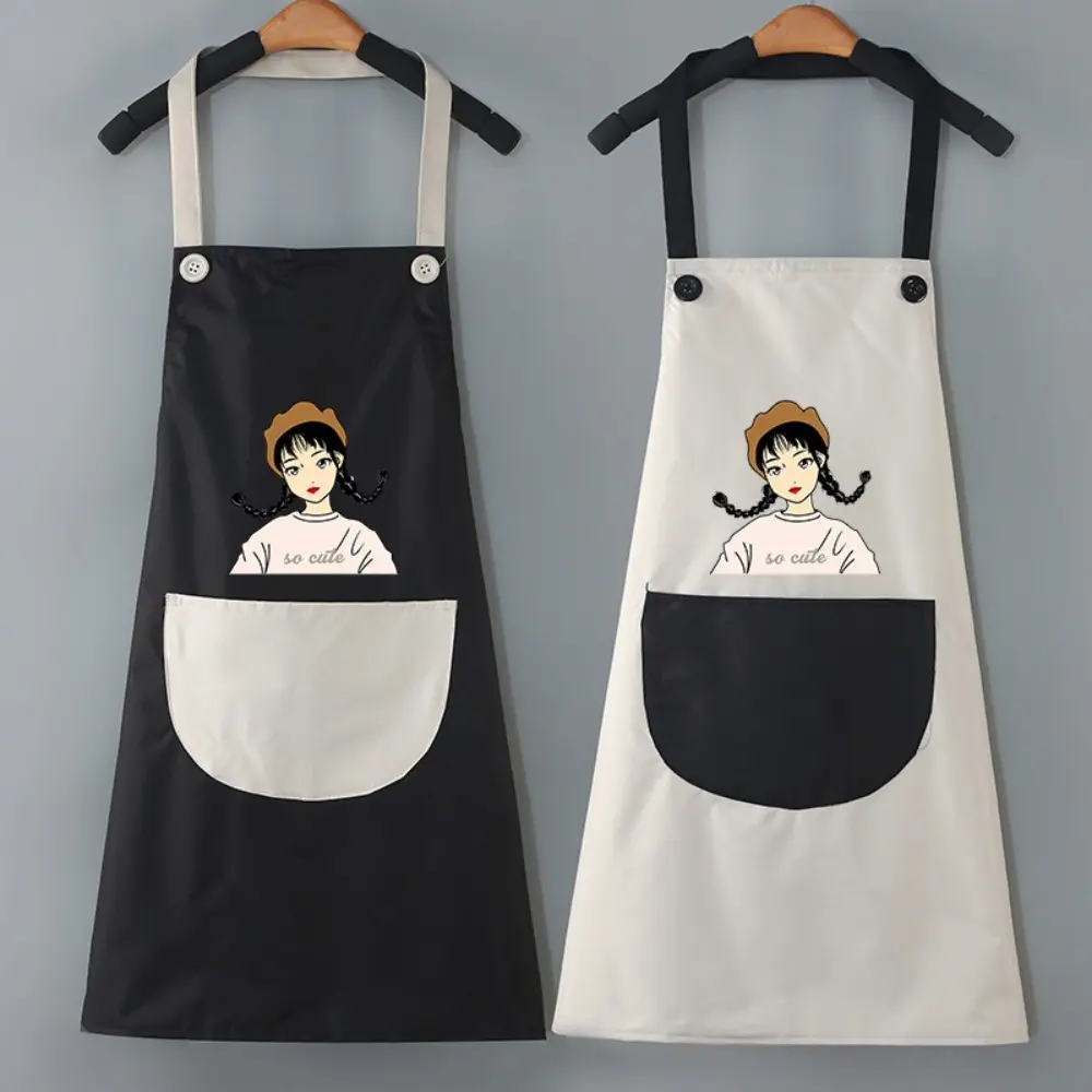 Fashion PVC Kitchen Apron Waterproof Sleeveless Kitchen Smock Household Oil-proof Catering Waiter Work Clothes