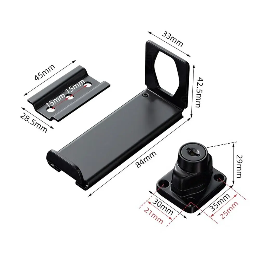 New Stainless Steel Door Clasp Lock 90 Degree Anti-theft Door Latch Burglar-proof Right Angle Padlock Hasp Household