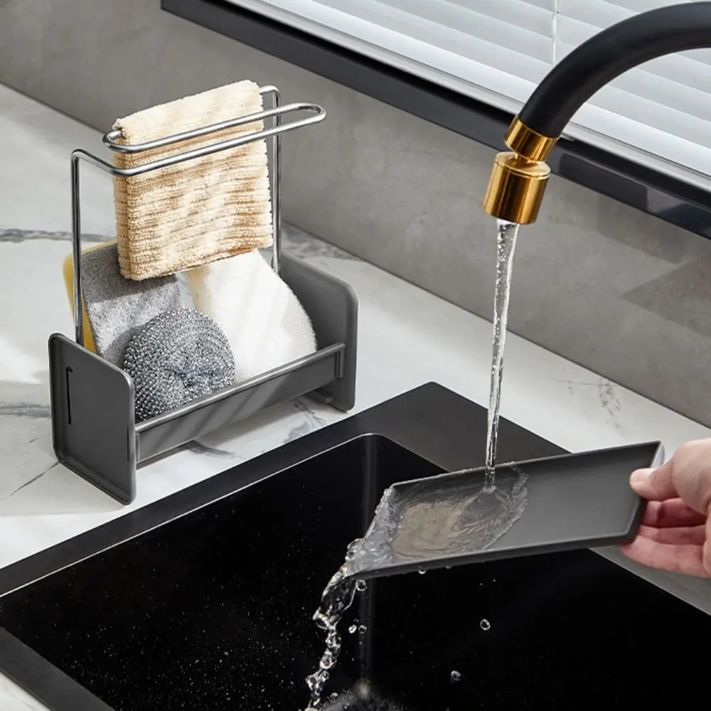 New Plastic Kitchen Sink Drain Rack Multipurpose Stable Sink Shelf Durable Dishcloth Towel Rack Kitchen