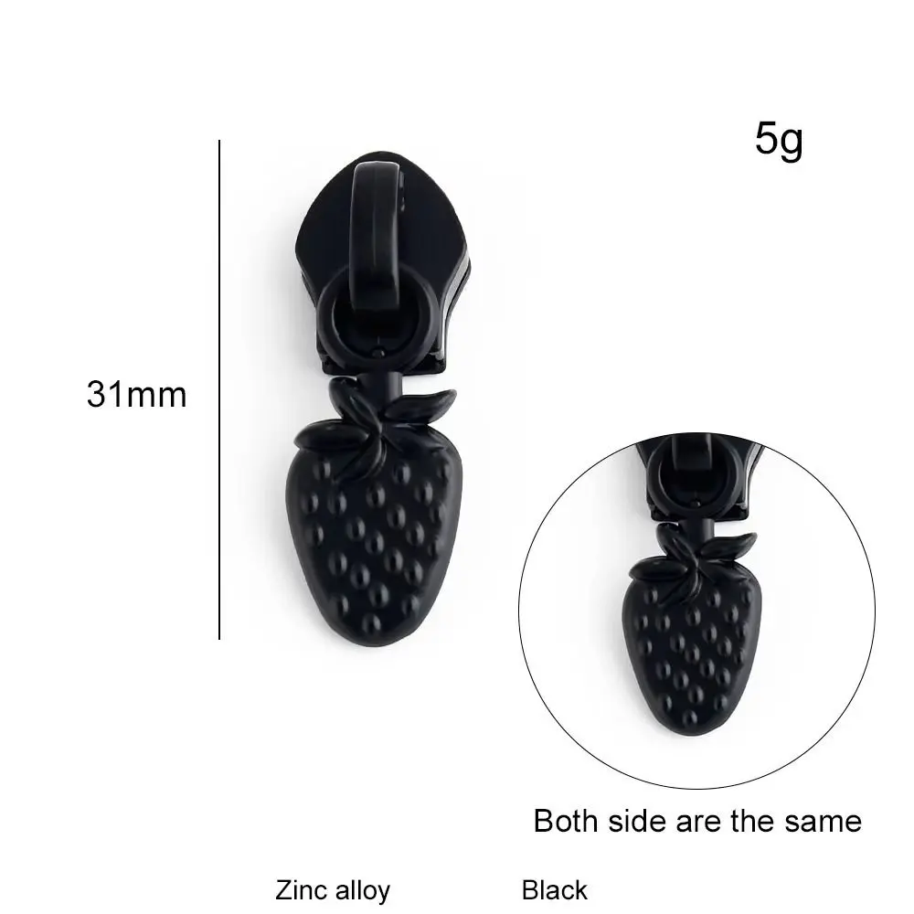 5 PCS 2025 31mm Shoulder Bag Zipper Head Strawberry Series DIY Nylon Puller Slider Clothes Accessories Replaceable Pull Head