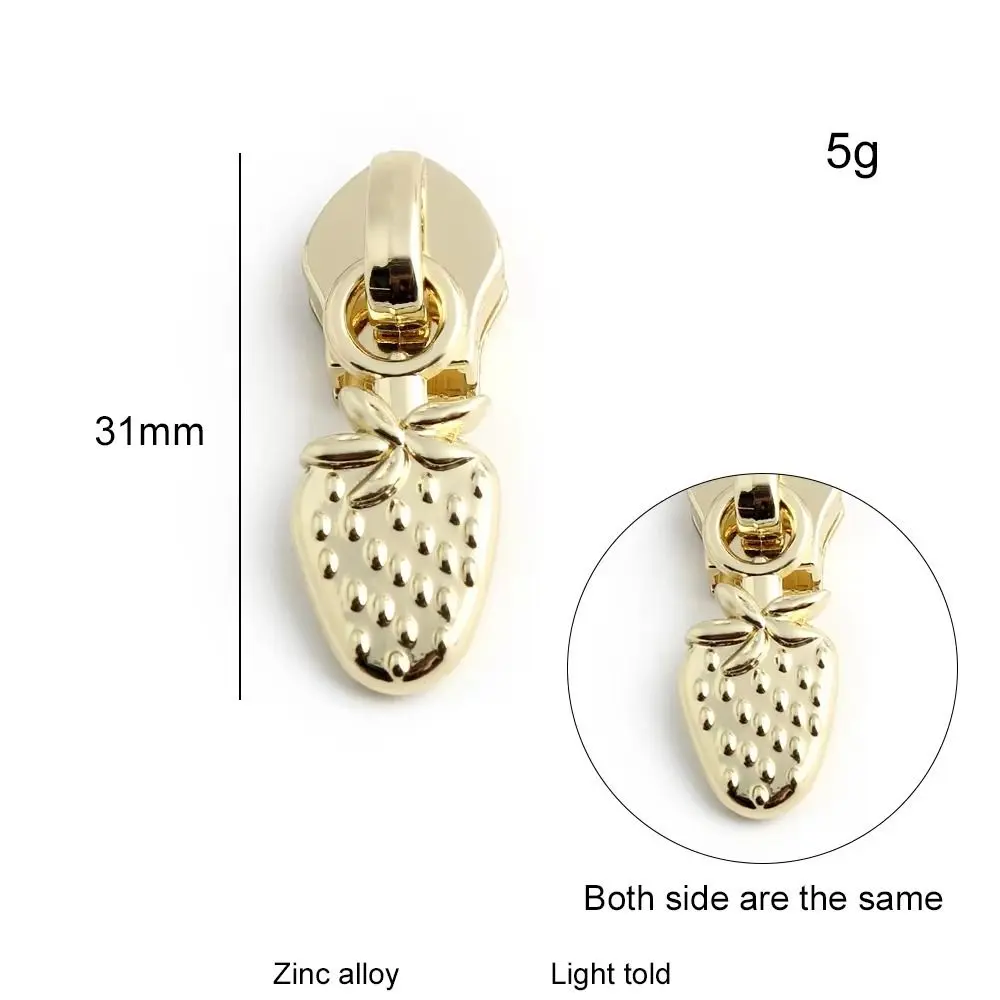5 PCS 2025 31mm Shoulder Bag Zipper Head Strawberry Series DIY Nylon Puller Slider Clothes Accessories Replaceable Pull Head
