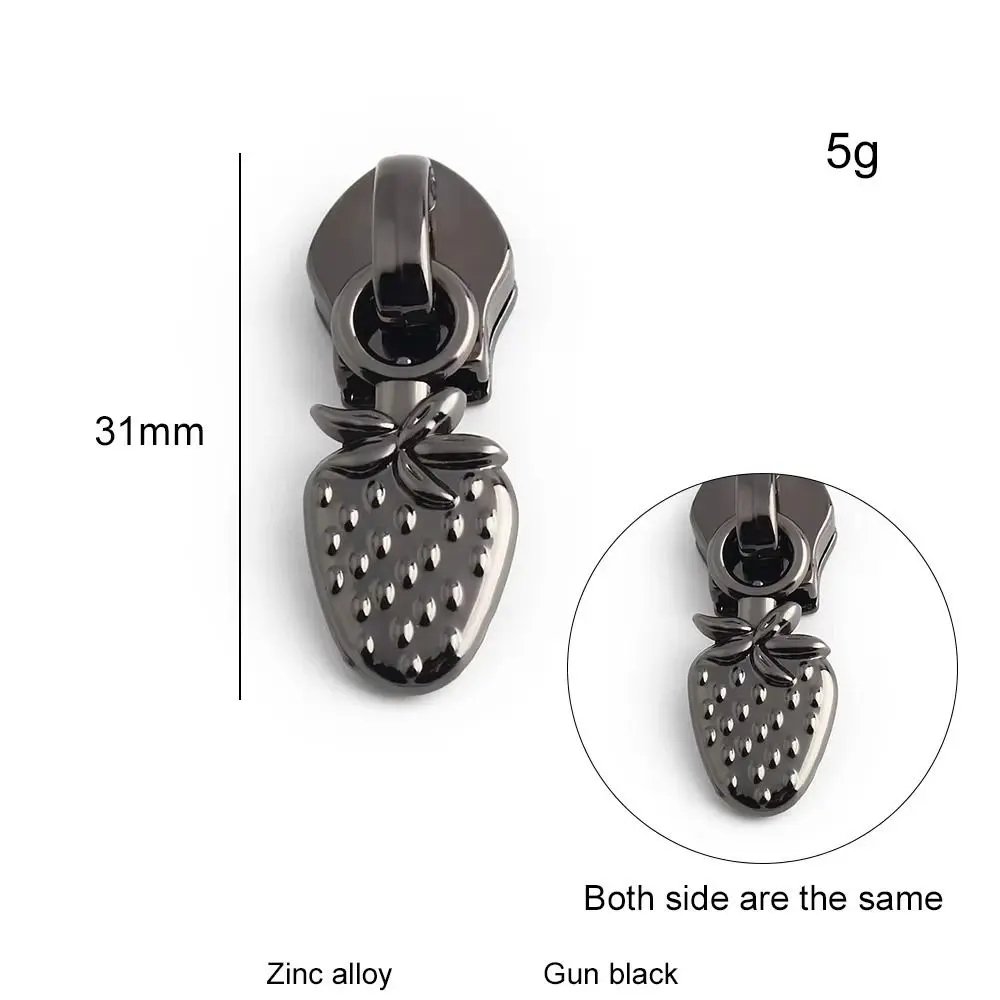 5 PCS 2025 31mm Shoulder Bag Zipper Head Strawberry Series DIY Nylon Puller Slider Clothes Accessories Replaceable Pull Head