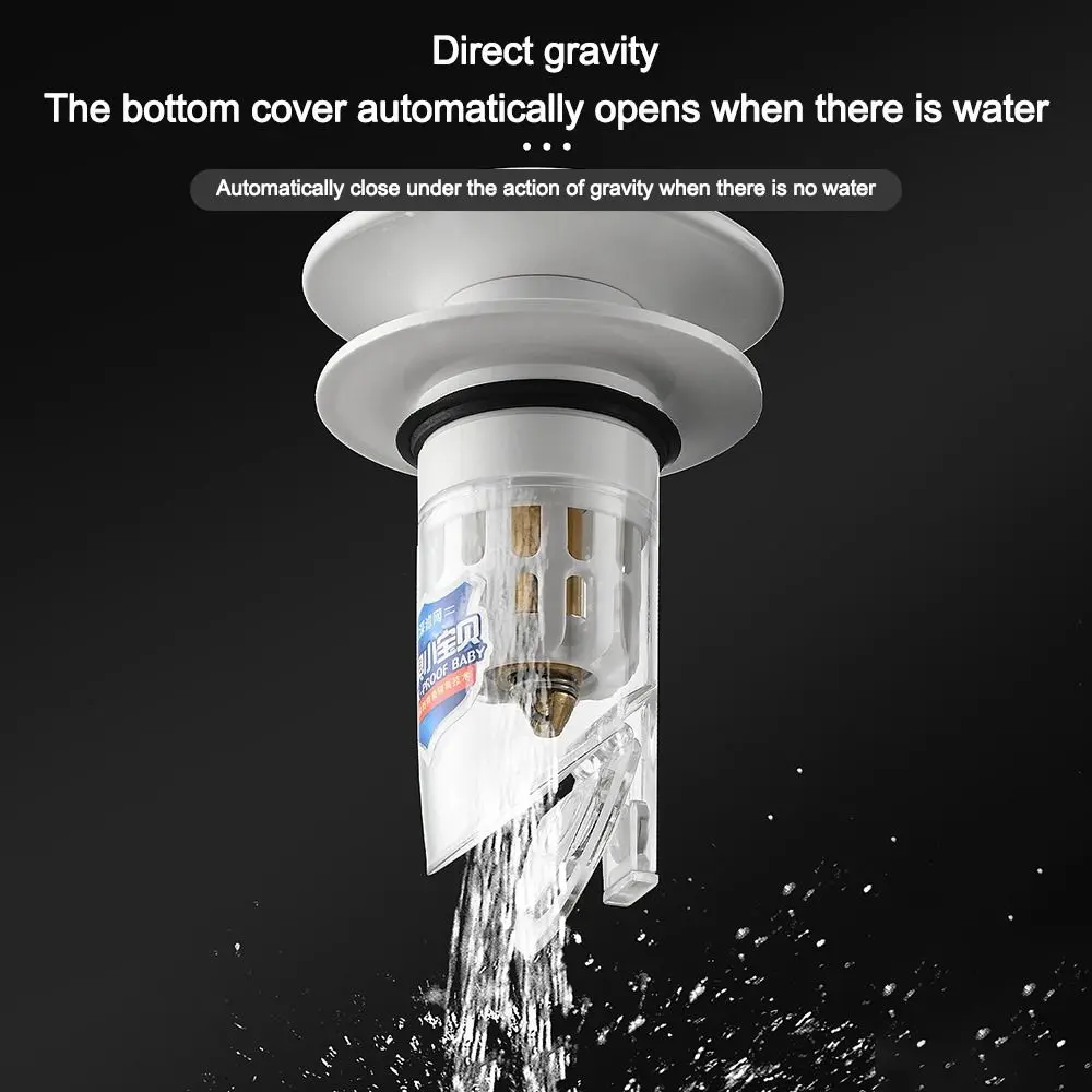 Cartoon Pattern Rebound Drain Plug Pop-up Design Anti-clogging Function Pop-up Basin Filter Anti-clogging Hair Catcher