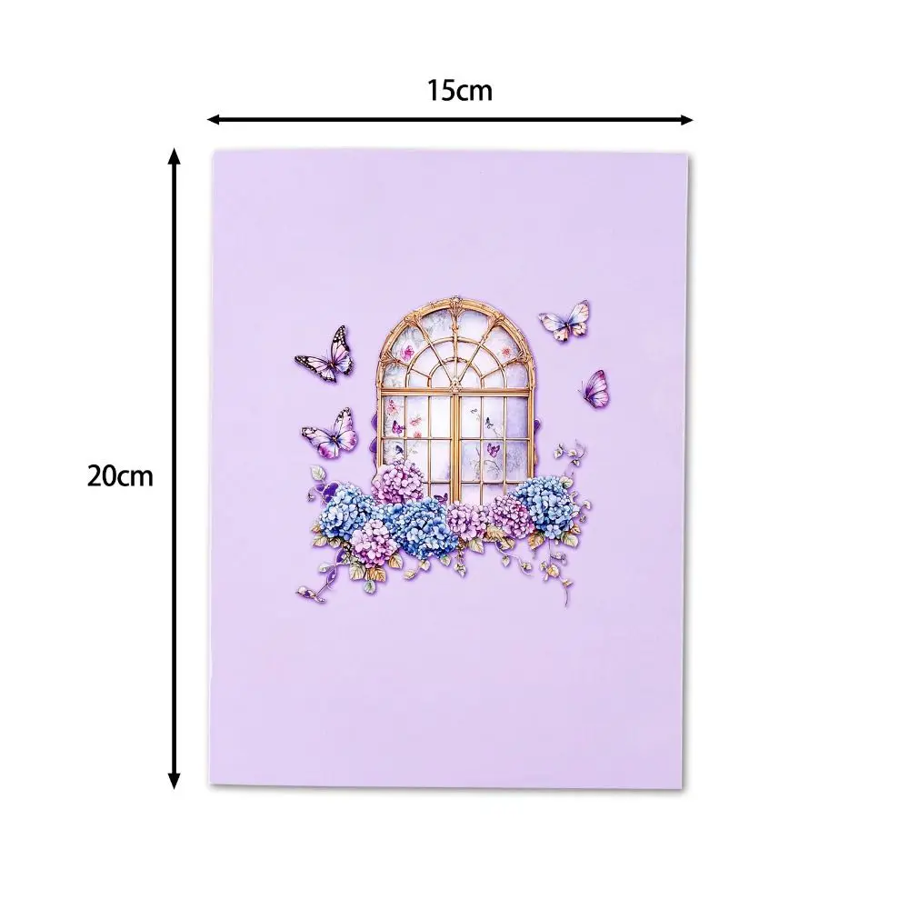 Surprise Pop Up Greeting Cards 3D Purple Butterfly with Envelope Birthday Cards Blessing Card Mom Daughter