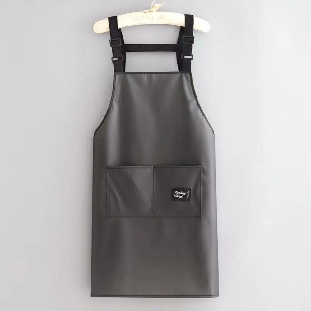 TPU Cooking Apron Oil Dirt Resistant Waterproof Gardening Aprons Large Pockets Adjustable Strap Coffee Overalls Kitchen Supplies