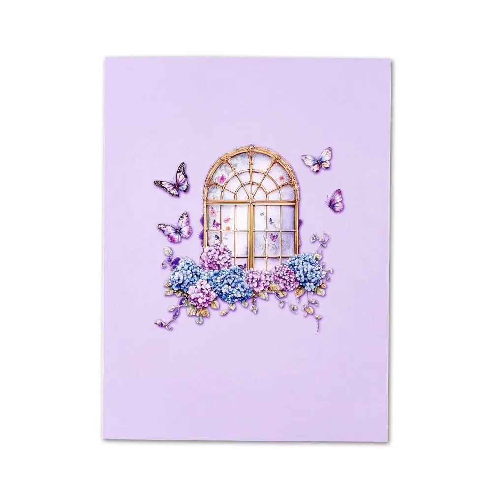 Surprise Pop Up Greeting Cards 3D Purple Butterfly with Envelope Birthday Cards Blessing Card Mom Daughter