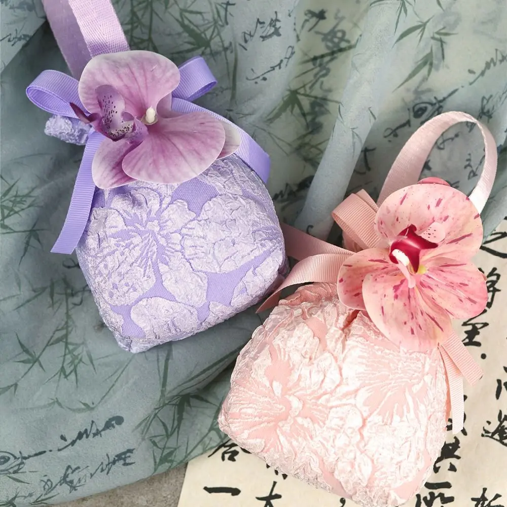 Gifts Phalaenopsis Wedding Candy Bag Self-sealing Free Folding Wedding Gift Cloth Bags Wedding Decoration Candy Handbag