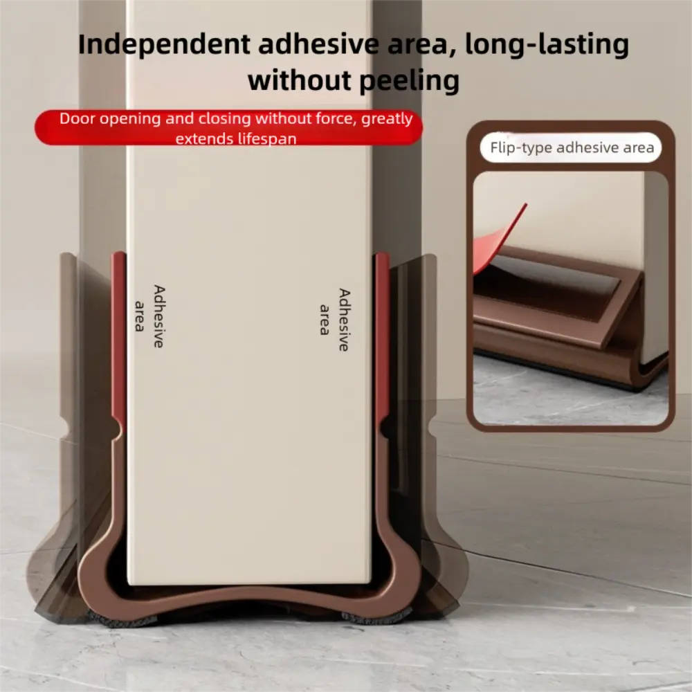 Noise Reduction Door Draft Stopper Self-adhesive Insect Prevention Door Bottom Sealing Strip PVC Thickened Weather Stripping
