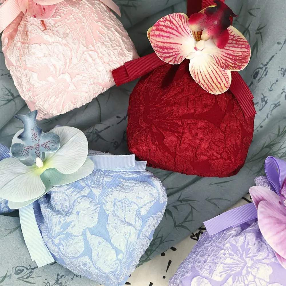 Gifts Phalaenopsis Wedding Candy Bag Self-sealing Free Folding Wedding Gift Cloth Bags Wedding Decoration Candy Handbag