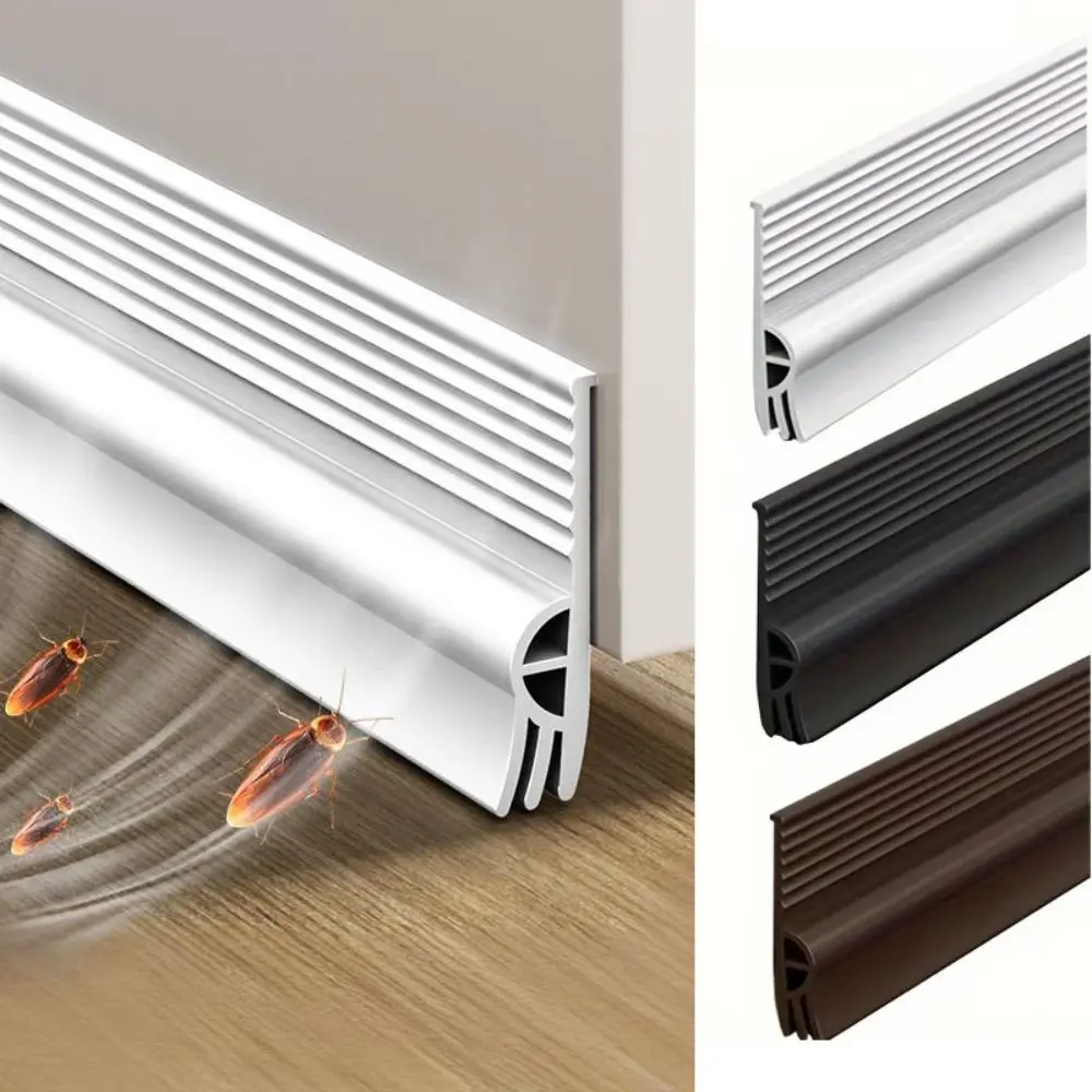 28/50mm Height Door Bottom Weatherstripping Dustproof Insectproof Door Draft Stopper Windproof Self-Adhesive Door Seal Strip