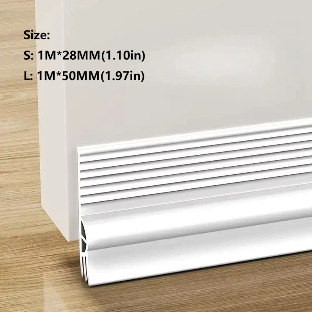 28/50mm Height Door Bottom Weatherstripping Dustproof Insectproof Door Draft Stopper Windproof Self-Adhesive Door Seal Strip