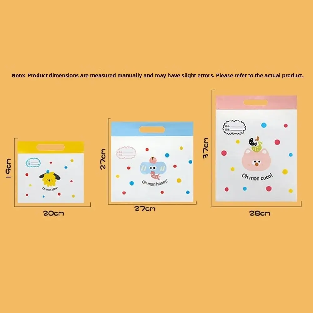 10PCS Cartoon Reusable Ziplock Bags Clear with Handle Seal Bags Waterproof Clothes Storage Bag