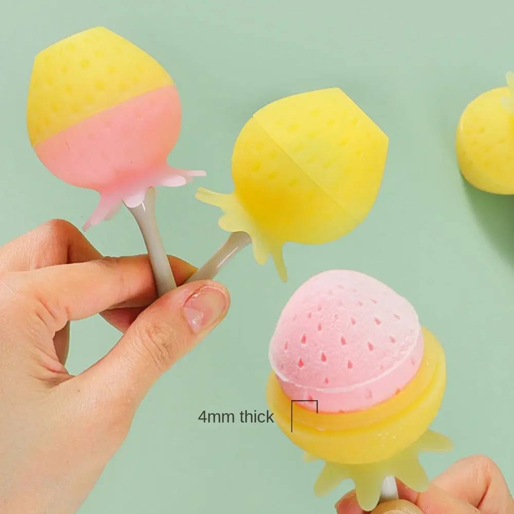 New Silicone Popsicle Mold DIY Strawberry Shape Lollipop Ice Maker Reusable Ice Molds for Egg Bites