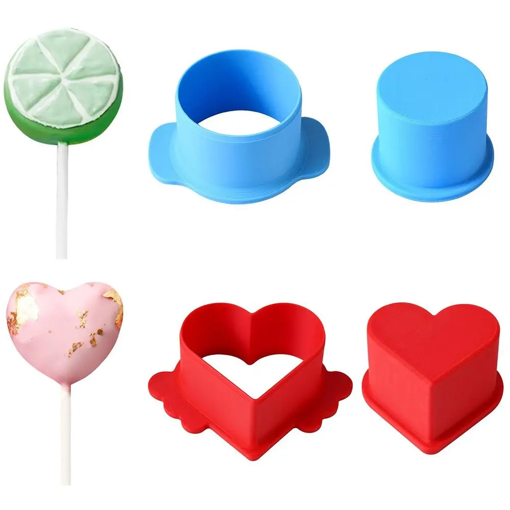 New Silicone Cake Pop Cutter Handmade DIY Mousse Mould Circle and Heart Shape Cake Mold Chocolate