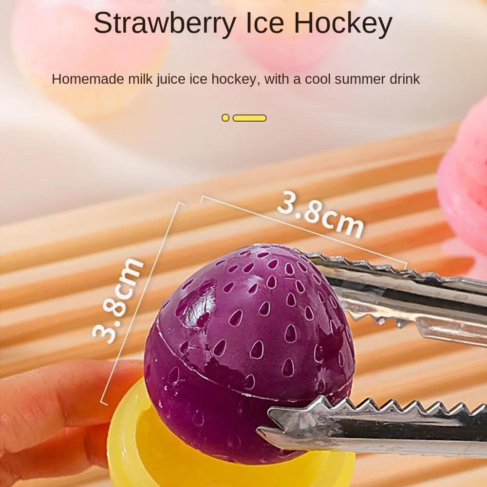 New Silicone Popsicle Mold DIY Strawberry Shape Lollipop Ice Maker Reusable Ice Molds for Egg Bites