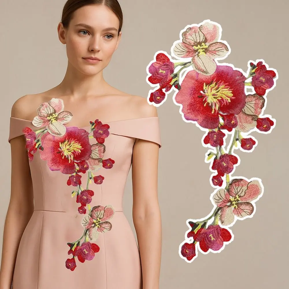 Sew On Flower Embroidery Applique DIY Applique Patch Handmade DIY Clothing Accessories Luxury Dress Sewing Patches Bridal Party