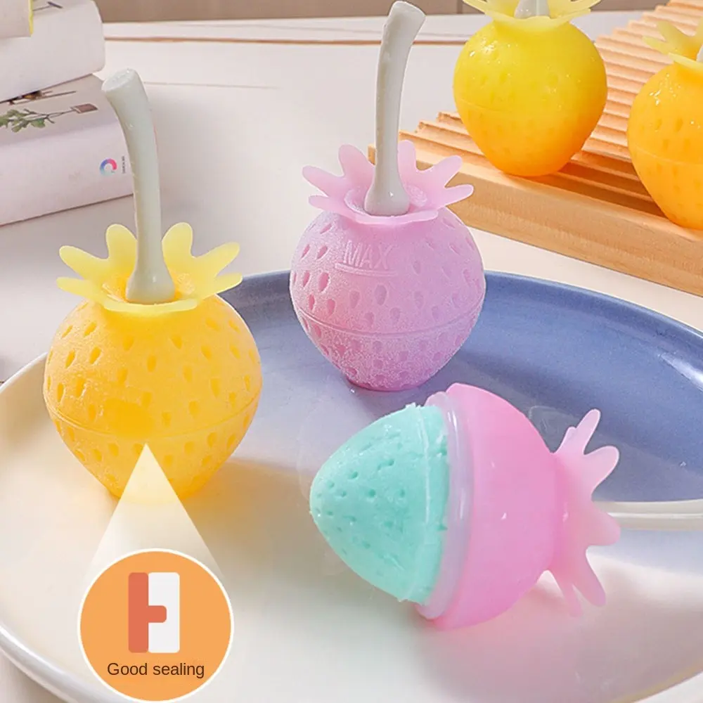 New Silicone Popsicle Mold DIY Strawberry Shape Lollipop Ice Maker Reusable Ice Molds for Egg Bites