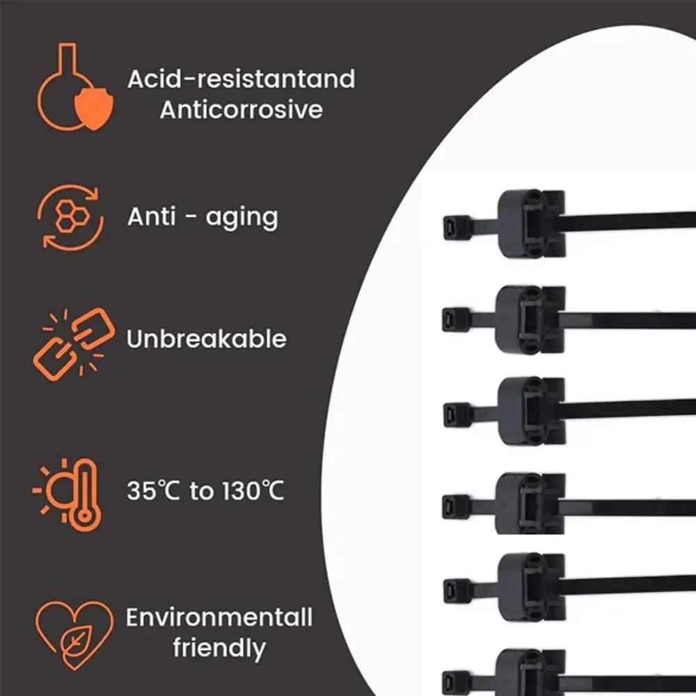 Nylon Cable Tie Buckle Practical Universal Fastening Rings Reusable 150*3.6mm Heavy Duty Nylon Zip Ties for Auto Corrugated Pipe