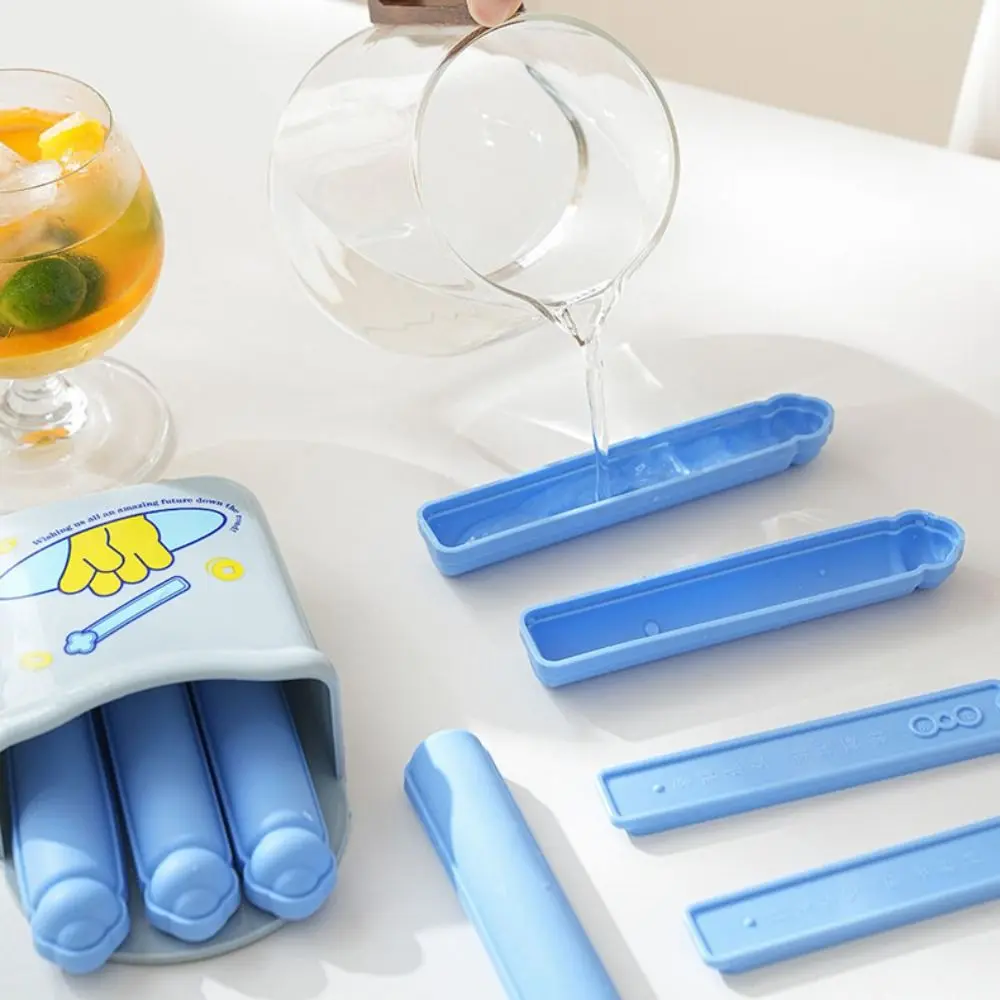 Creative Magnetic French Fries Ice Cube Tray 6 Grid Food-Grade Popsicle Box Reusable Easy Release Ice Cube Molds Summer Gadgets