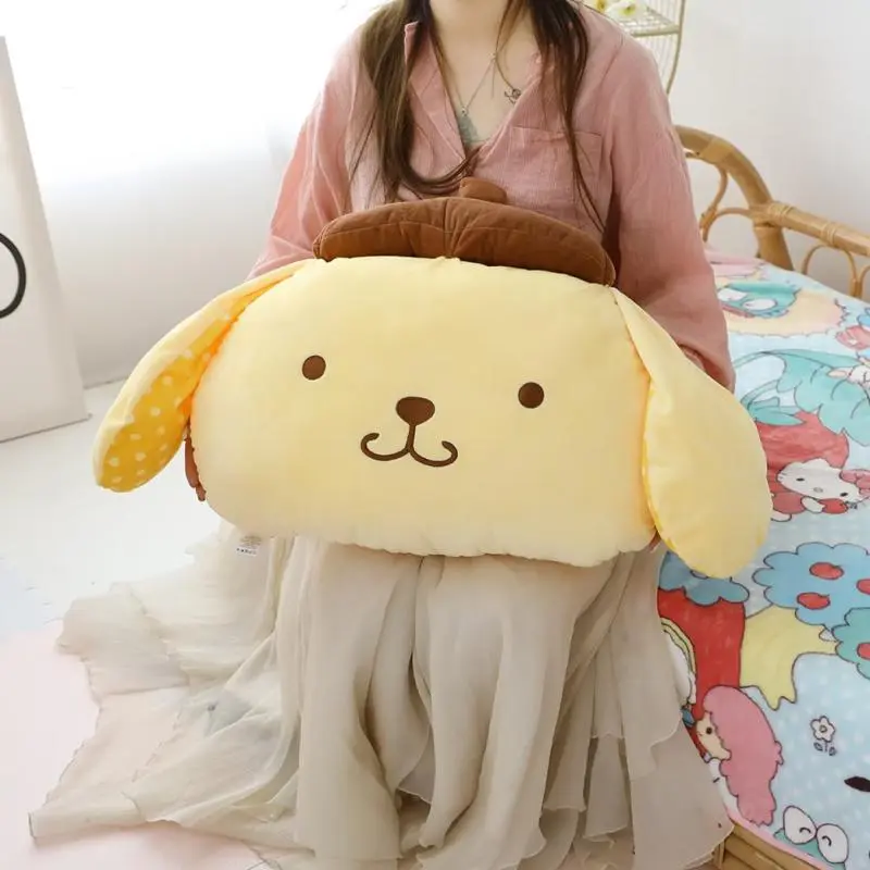 Sanrio Pom Pom Purin Plush Toy Car Pillow Seat Belt Cover Back Cushion For Car Seat Throw Pillow Blanket Sofa Bed Xmas Girl Gift