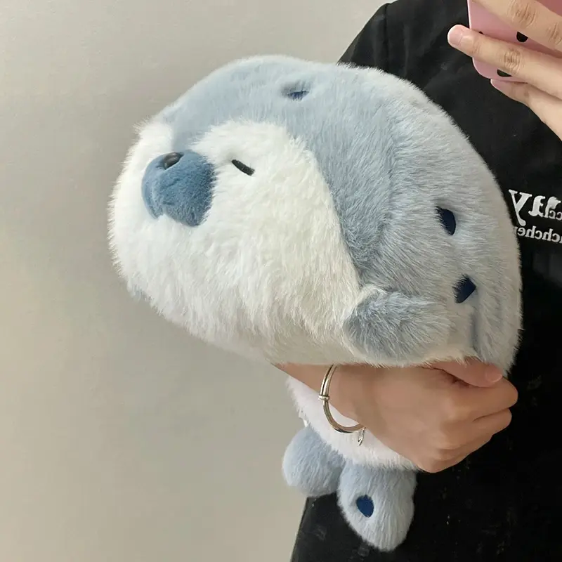 40CM Cute Seal Plush Pillow Lifelike Simulation Stuffed Sea Otter Soft Doll Animal Toy Kawaii Cartoon Blue Brown Otter Kid Gift
