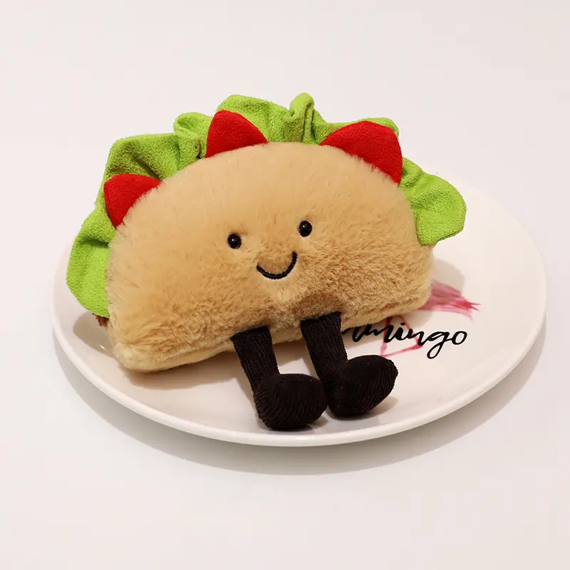 15cm Cute Cartoon Hamburger Taco Plush Toy Kids Creative Emotion Plush Toy Soft Fluffy Stuffed Doll Kids Birthday Holiday Gifts