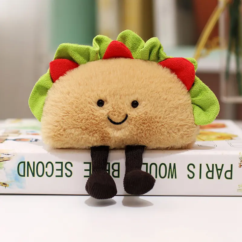 15cm Cute Cartoon Hamburger Taco Plush Toy Kids Creative Emotion Plush Toy Soft Fluffy Stuffed Doll Kids Birthday Holiday Gifts