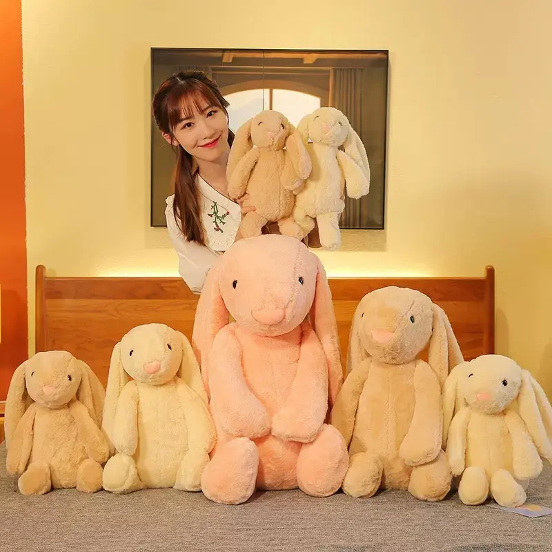 Cute Lop Rabbit Plush Toy Soft Stuffed Long Ears Bunny Doll Funny Baby's Sleeping Companion Delicate EasterDecor Kids Gift