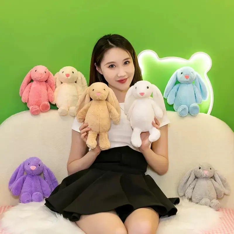 Cute Lop Rabbit Plush Toy Soft Stuffed Long Ears Bunny Doll Funny Baby's Sleeping Companion Delicate EasterDecor Kids Gift