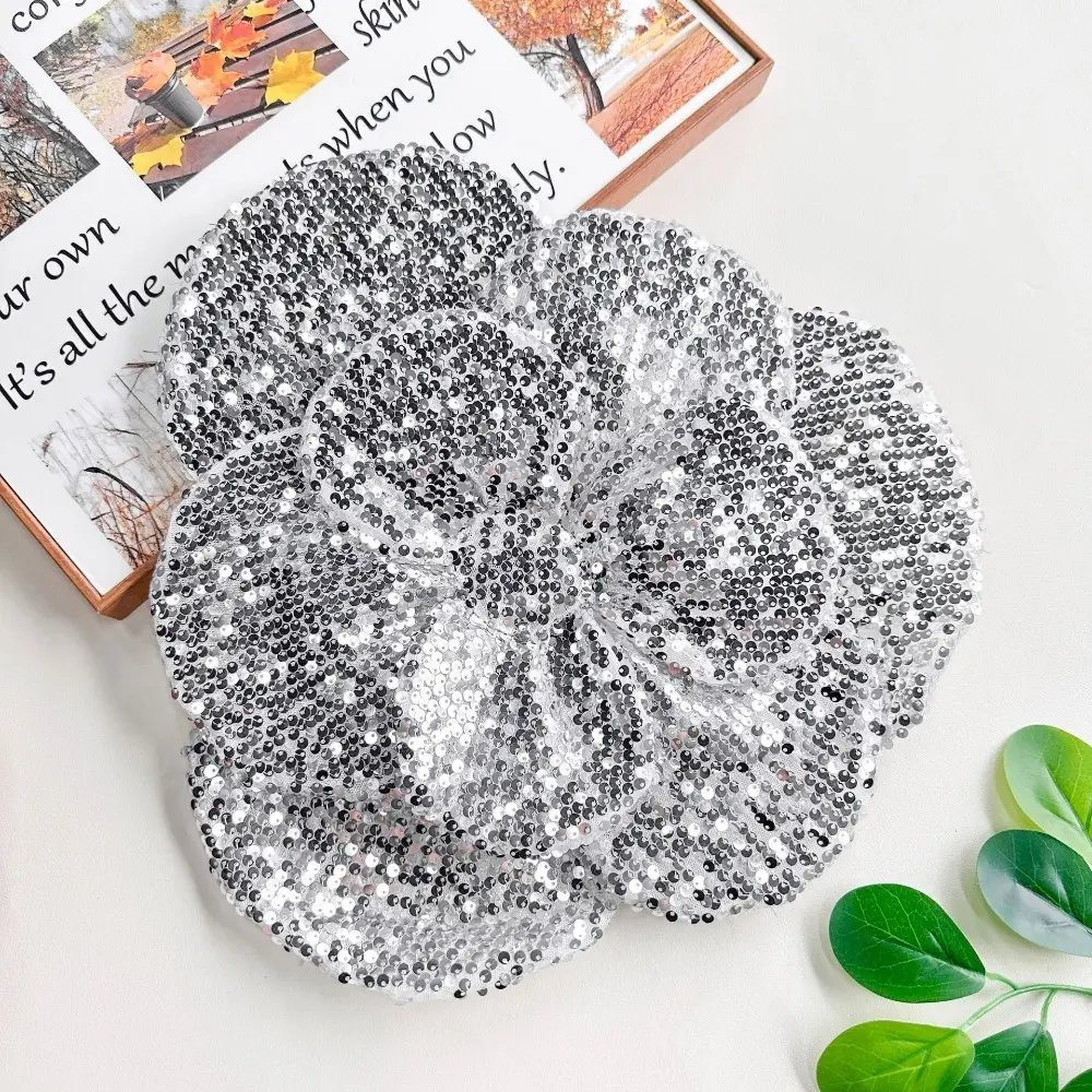 New 3D Flower Shape Patch Large DIY Chest Flower Handmade Sparkling Sequin Fabrics Applique Clothes Appliques