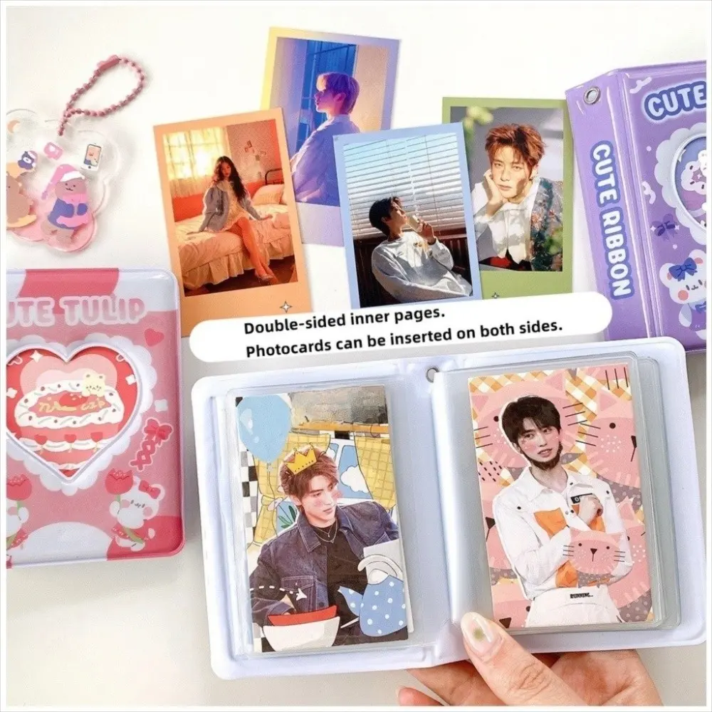 Portable Cream Cake Photo Album PVC 3 Inch Photo Card Holder Mini High Capacity Card Storage Album