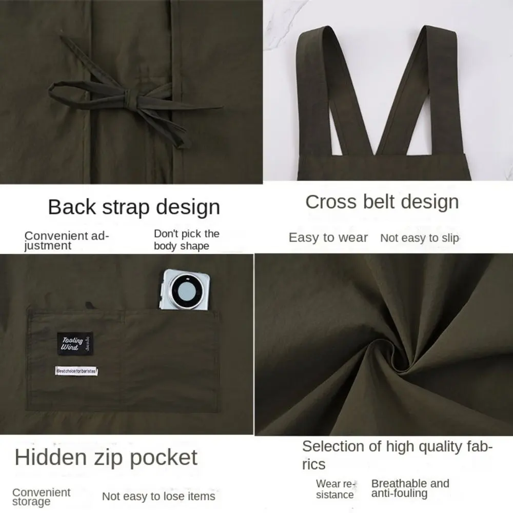 Cross Strap Style Kitchen Apron Sleeveless Waterproof Cooking Apron Anti-fouling Waiter Work Clothes Hotel Restaurant Chef