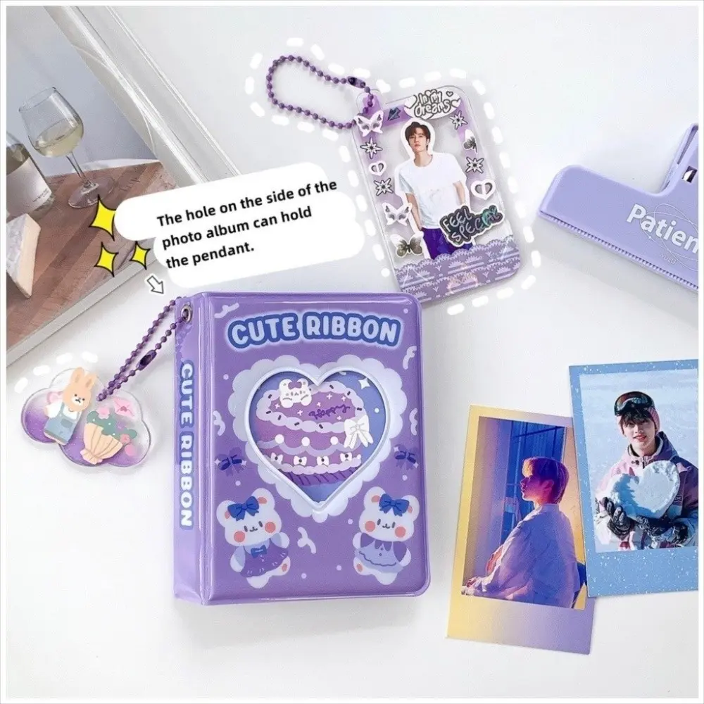Portable Cream Cake Photo Album PVC 3 Inch Photo Card Holder Mini High Capacity Card Storage Album