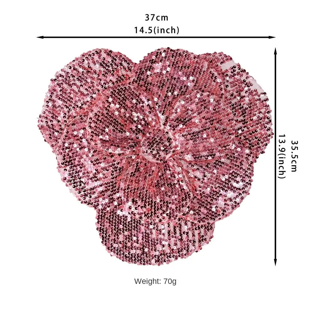 New 3D Flower Shape Patch Large DIY Chest Flower Handmade Sparkling Sequin Fabrics Applique Clothes Appliques