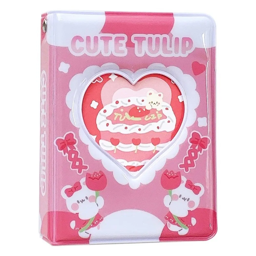 Portable Cream Cake Photo Album PVC 3 Inch Photo Card Holder Mini High Capacity Card Storage Album