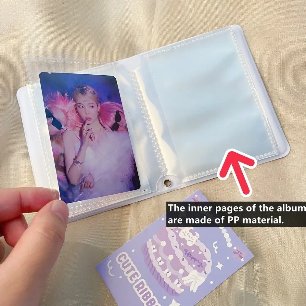 Portable Cream Cake Photo Album PVC 3 Inch Photo Card Holder Mini High Capacity Card Storage Album