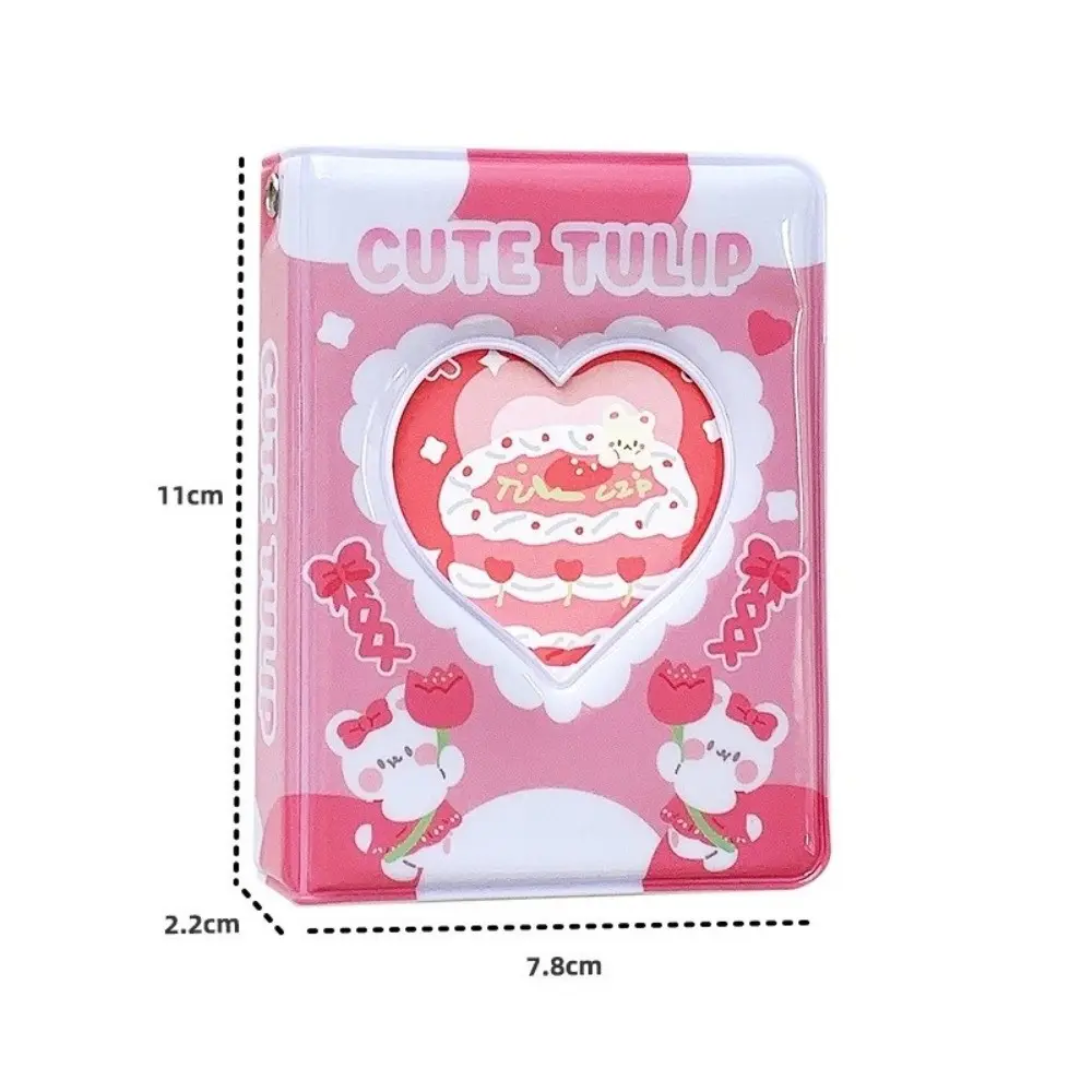 Portable Cream Cake Photo Album PVC 3 Inch Photo Card Holder Mini High Capacity Card Storage Album