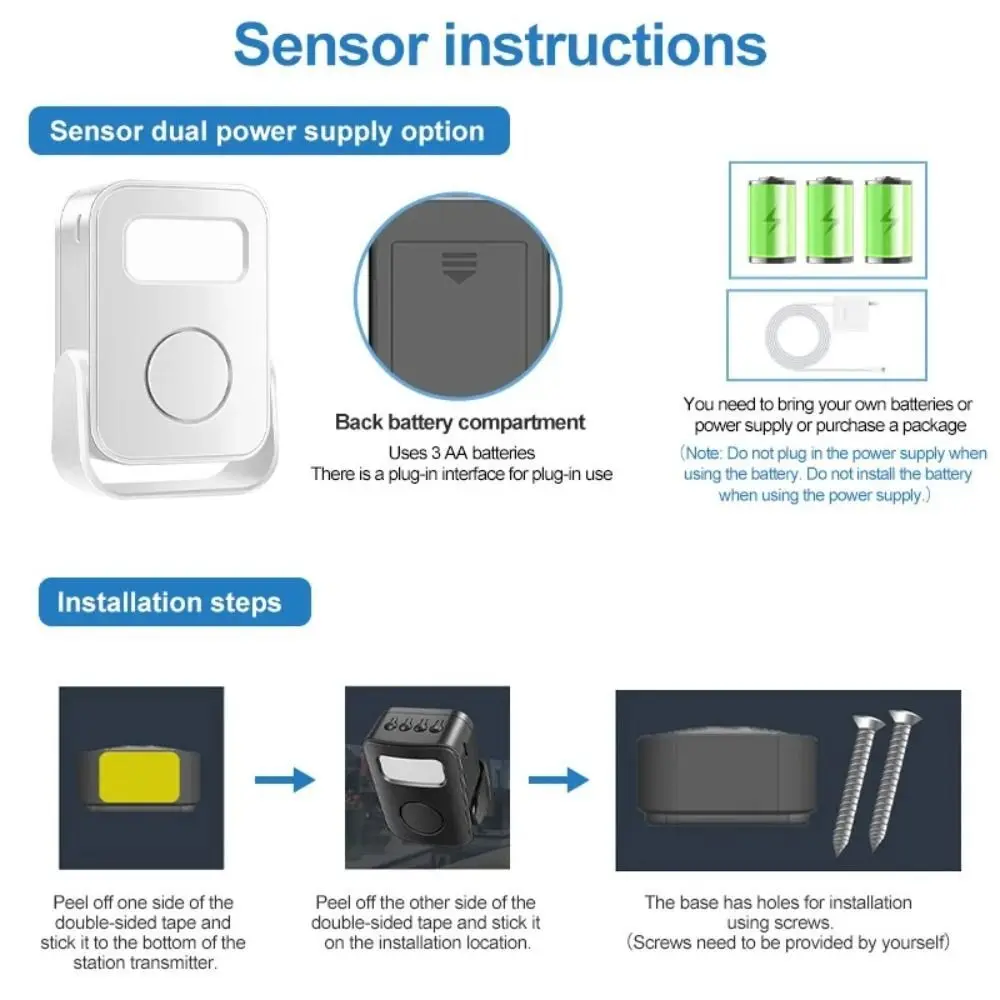 Infrared Sensor Intelligent Welcome Doorbell Recording Function Wireless Design Wireless Door Bell Chime Welcome Device Office