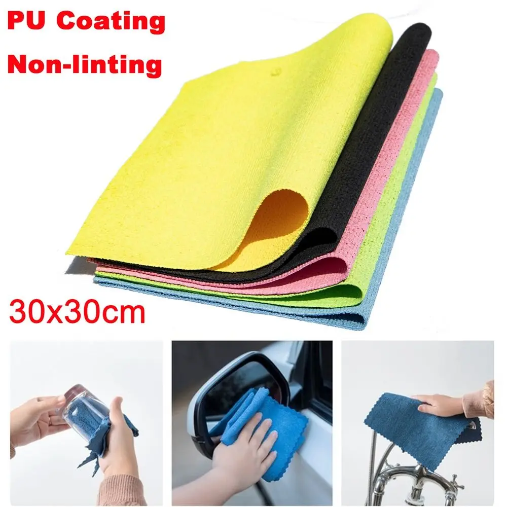New PU Coating Cleaning Cloth Microfiber Absorbent Cleaning Towel Non-linting Seamless Rags Kitchen Household