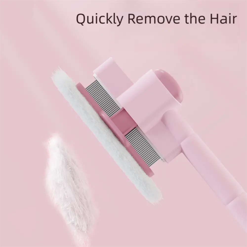 Portable Plastic Dog Comb Anti-tangling One Button Clean Cat Grooming Brush Washable Upgrade Massage Combs Pet Accessories