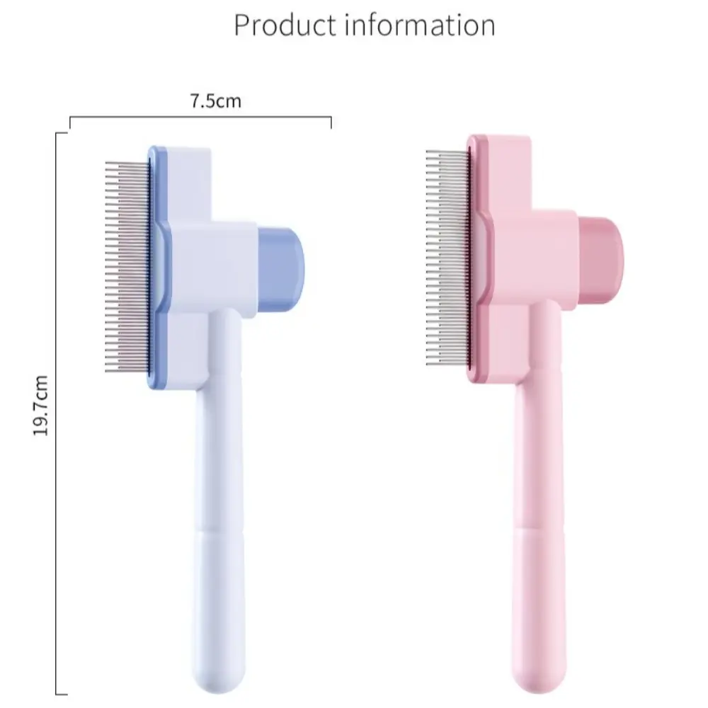 Portable Plastic Dog Comb Anti-tangling One Button Clean Cat Grooming Brush Washable Upgrade Massage Combs Pet Accessories