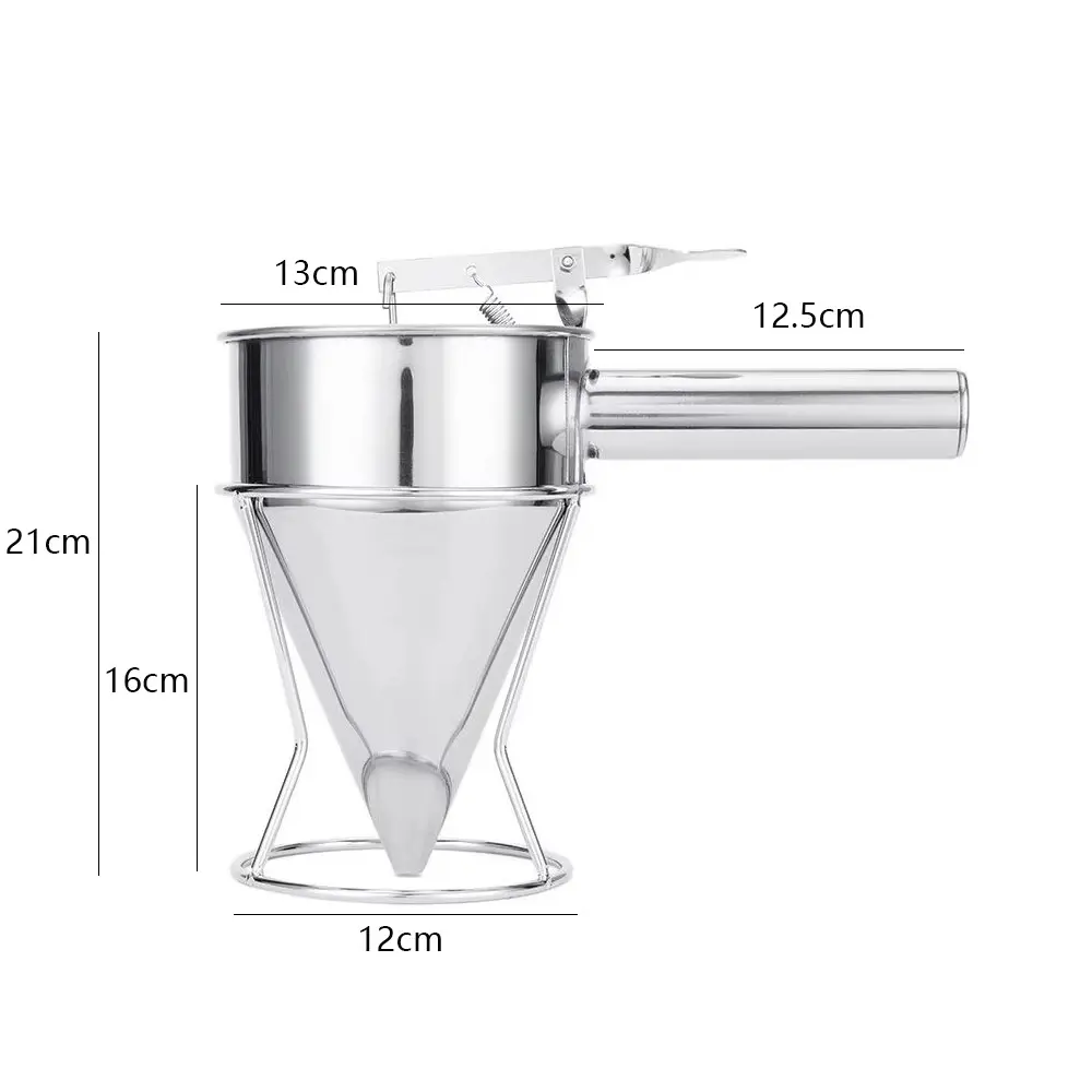 New Stainless Steel Funnel Dispenser Baking Cooking Tool Takoyaki Batter Baker with Rack Kitchen Accessories Kitchen