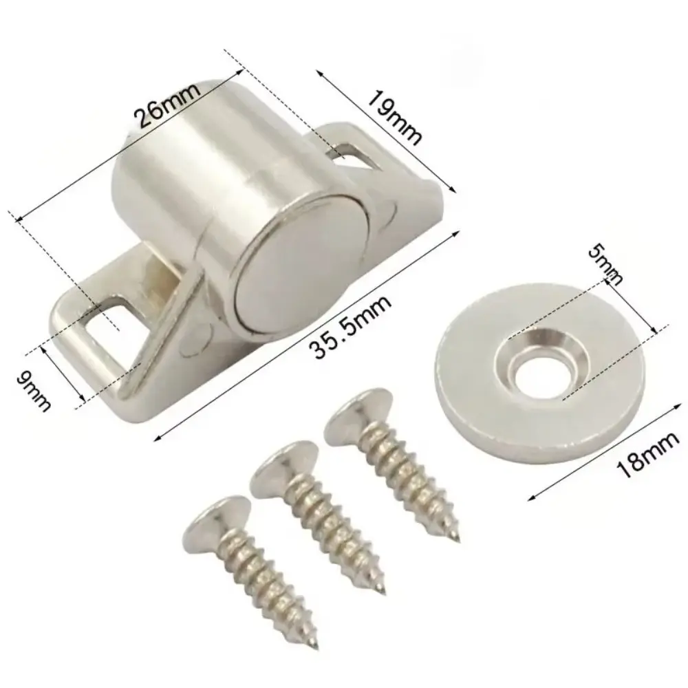 New Easy to Install Magnetic Door Stopper Zinc Alloy Thicken Wardrobe Stopper No Punching Latch Cabinet Catches Cupboard