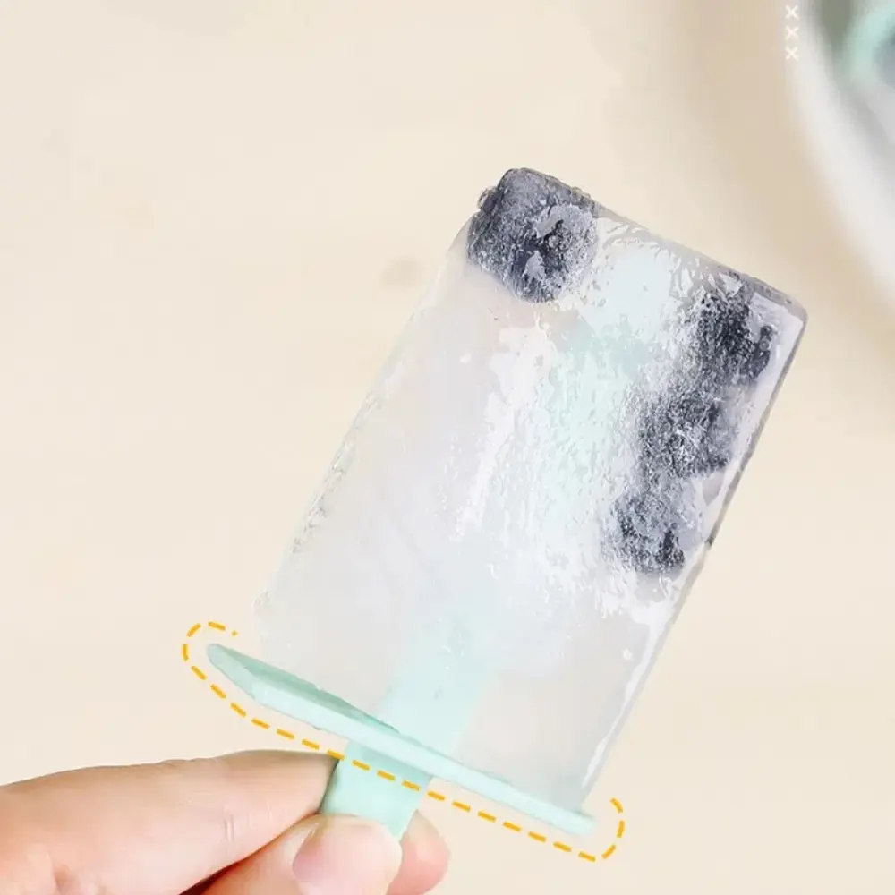 Cute 4/8 grids Popsicle Molds with Lid Bear Ice Cream Mold Kit Reusable Popsicle Maker Homemade Frozen