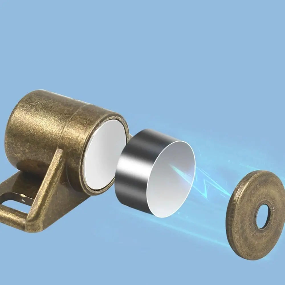 New Easy to Install Magnetic Door Stopper Zinc Alloy Thicken Wardrobe Stopper No Punching Latch Cabinet Catches Cupboard