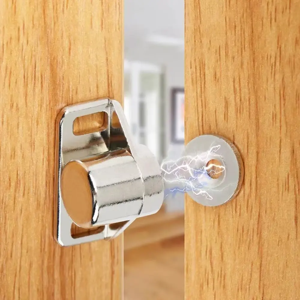 New Easy to Install Magnetic Door Stopper Zinc Alloy Thicken Wardrobe Stopper No Punching Latch Cabinet Catches Cupboard