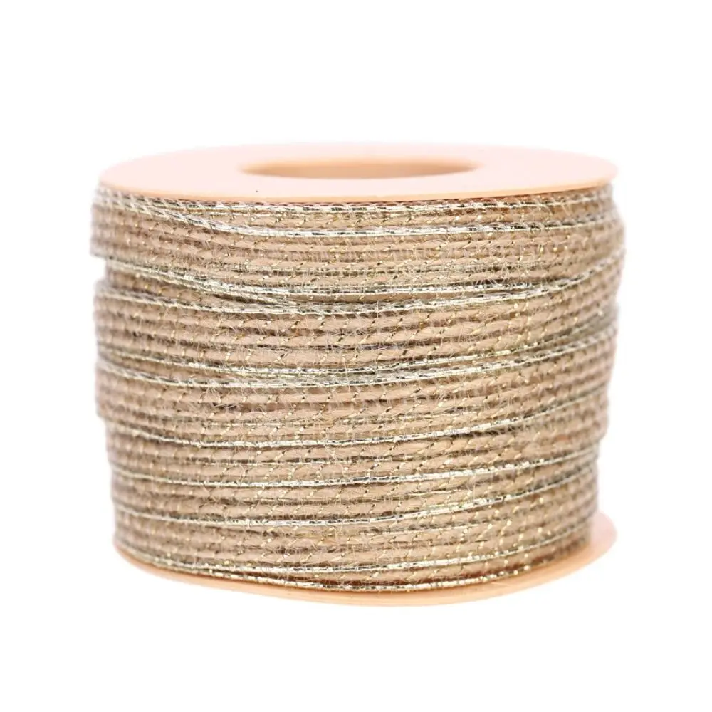 10M/Roll Retro Linen Ribbon Coarse Texture Shining Gift Wrapping Ribbon DIY Craft Satin Lace Wedding Decor Webbing Pendant