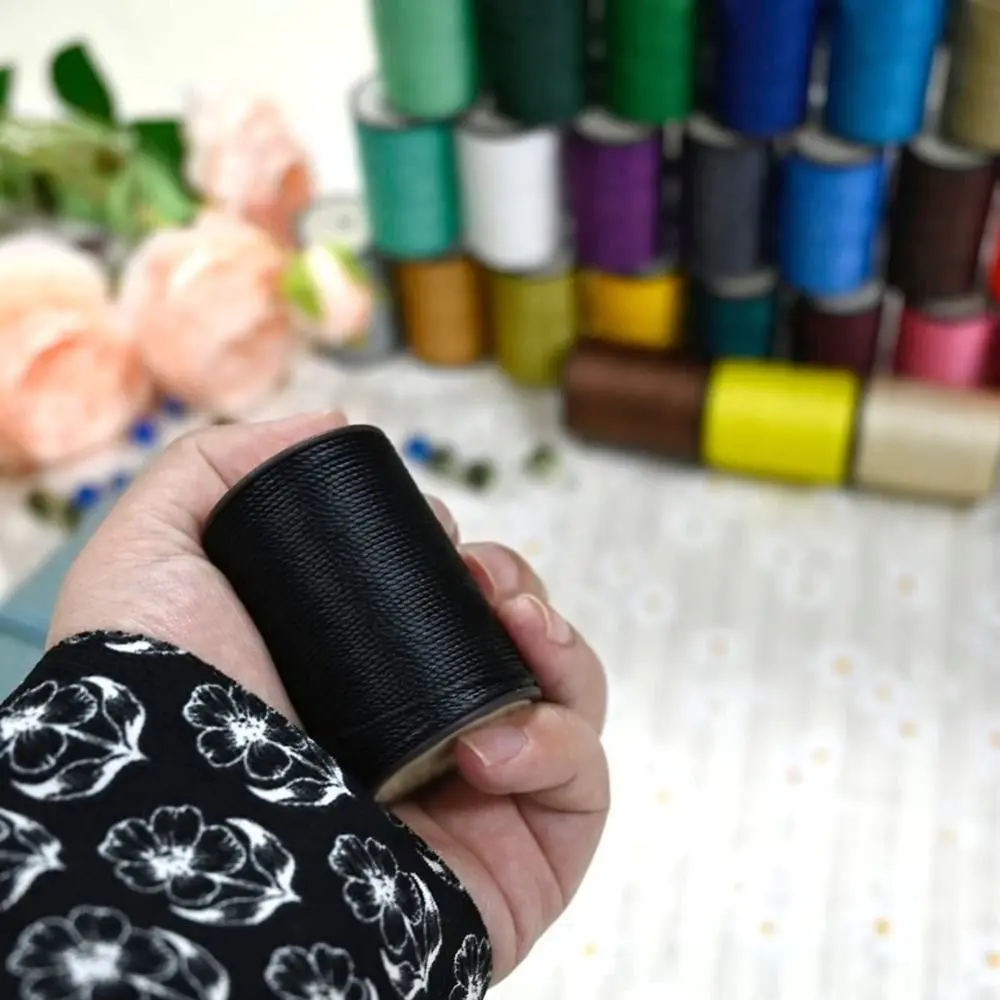 Sewing Accessories Flat Waxed Thread Polyester String 0.8mm 90m Leather Wax Stitching Thread Repair String Arts Craft Waxed Wire