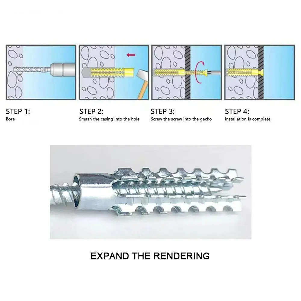New Solid Metal Expansion Tube Serrated Fasteners Self Tapping Screw Kits Thorny Drilling Plugs Drilling